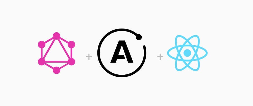 The Apollo GraphQL, GraphQL and React logos interspersed with addition symbols